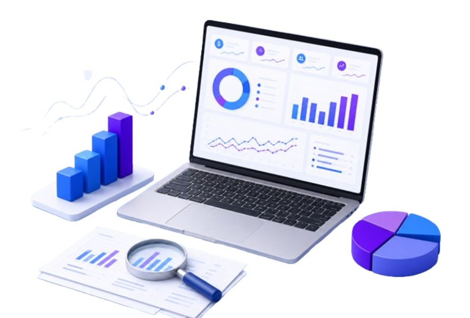 Data analytics dashboard with charts and business intelligence visuals